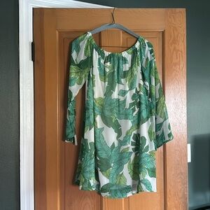 Banana leaf print mini dress